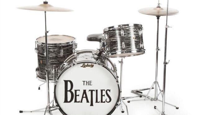 Ringo’s Drum kit sold for 2.1 million dollars at auction. Credit: Juliens Live